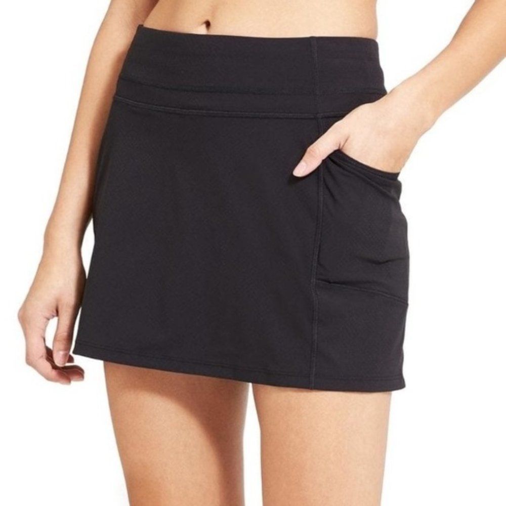 Athleta Womens Black Reflective Dobby Be Free Skort Tennis Skirt Size XS
